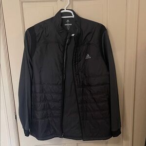 adidas Men's Black Hybrid Quilted Performance Jacket with Stretch Sleeves